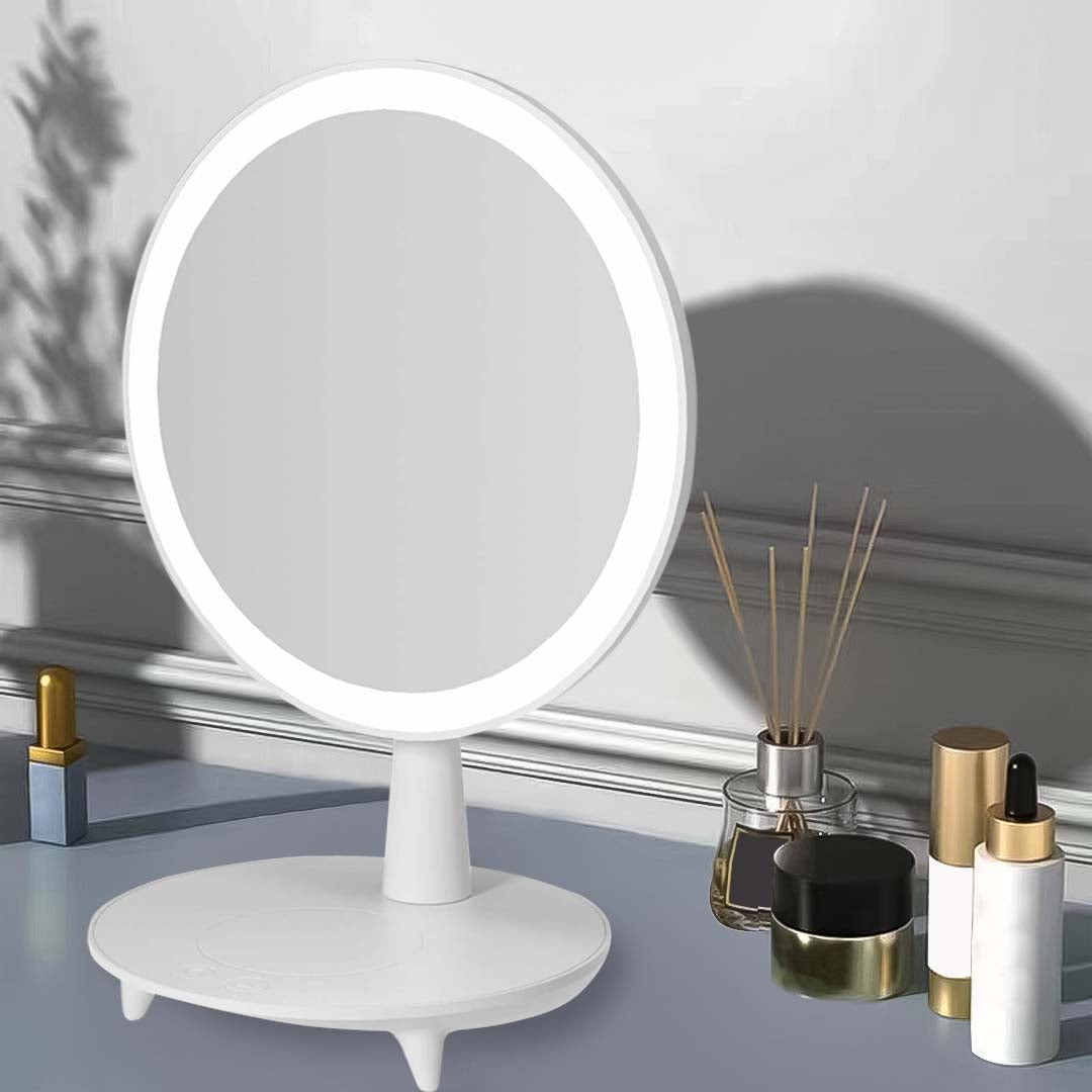 Round White Mirror