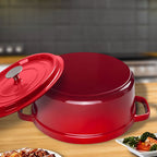 Cast Iron Porcelain Casserole 5L Red 26cm