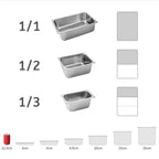 Gastronorm GN Pan Full Size 1/3 GN Pan 10cm Deep