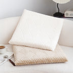 SOGA 2X 45cm White Chevron Soft Leaning Plush Seat Pillow