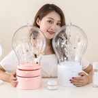 Pink 360 Degree Rotating LED Light  Jewelry Storage Organiser