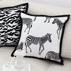 45cm Black and White Light  Luxury Zebra Cushion