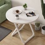 80cm White Modern Minimalist Table with Sleek Surface