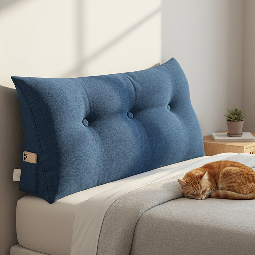 SOGA 100cm Blue Wedge Bed Cushion