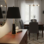 68cm Black Marble Table Lamp