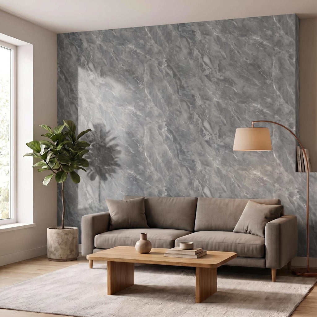SOGA Peel & Stick Floor and Wall Tiles 30 x 60cm 10 Pack Grey Faux Marble