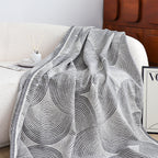 SOGA Charcoal Gray Geometric Swirl Throw Blanket 130x180cm Polyester