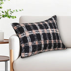 SOGA 2X 35cm Modern Plaid Pattern Blush Pink Gray Throw Pillow