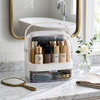 2 Tier White Countertop Makeup Storage Organiser