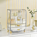 3 Tier Transparent Multifunctional Countertop Cosmetic Storage Drawer Type Organiser