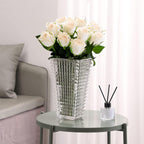 SOGA 28cm Handcrafted Clear Glass Vase Classic Design for Home Decor