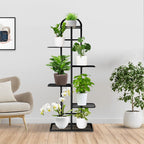 6 Tier Black Metal Plant Flowerpot Display Rack