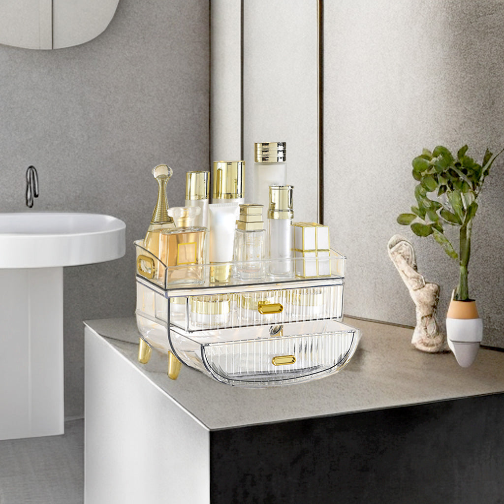 3 Tier Transparent Multifunctional Countertop Cosmetic Storage Organiser