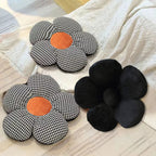 SOGA Black w/ Orange Flower Cushion Shaped for Floor and Sitting Throw Pillow