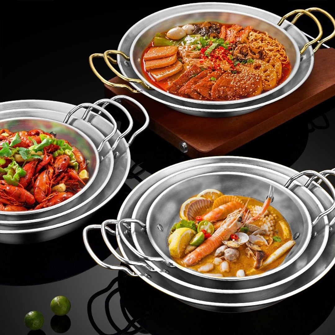 25cm Dry Pot Crafted with 201 Material in Silver Color