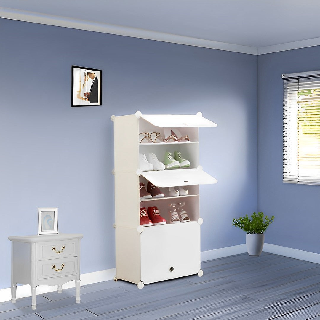 5 Tier White Shoe Rack Organizer