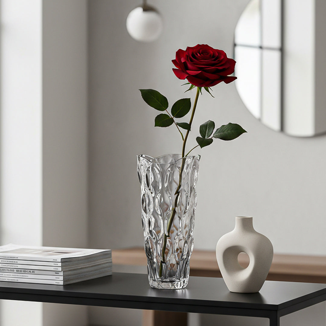 SOGA 30cm Glass Grey Vase Crystal VASE Thick Modern Home Decor