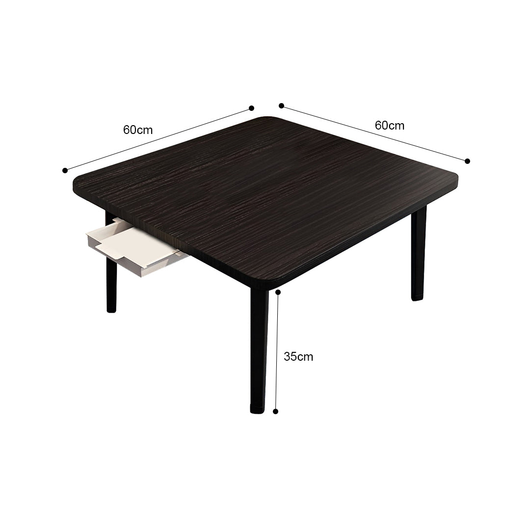 Black Portable  Square Floor Table