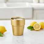 SOGA 175ml Stainless Steel Cups Set of 6 Reusable Durable Gold Drinking Tumblers