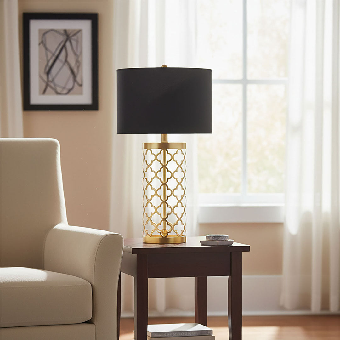 Hollowed Table Lamp with Dark Shade