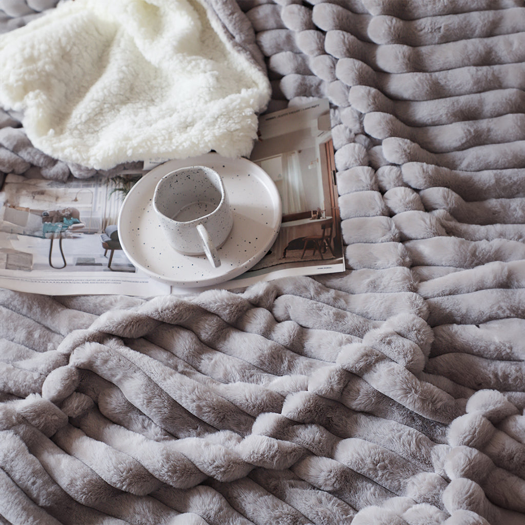 SOGA 150x200cm Throw Blanket Smoke Gray Premium Milk Velvet