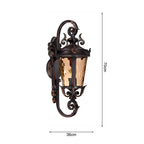 Vintage Lantern 70cm Aluminum & Glass Wall Light Classic Lantern