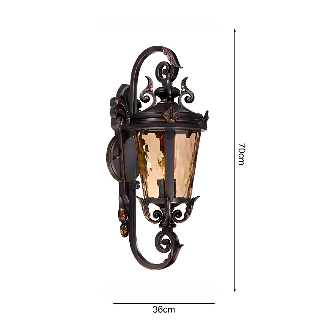 Vintage Lantern 70cm Aluminum & Glass Wall Light Classic Lantern