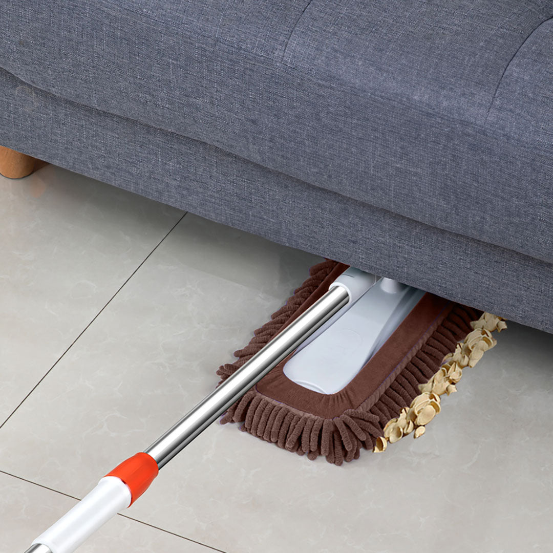 60x12 Coffee Microfiber Flat Mop Floor Cleaning Pads Rotating Dust Remover