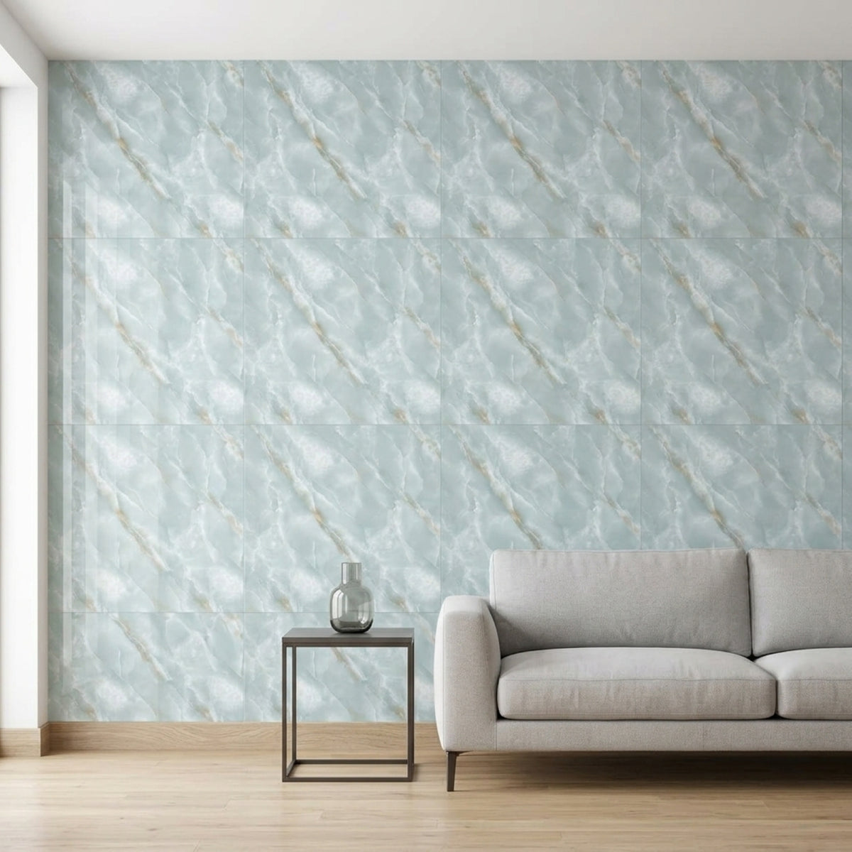 SOGA Peel & Stick Floor and Wall Tiles 30 x 30cm 10 Pack Jade Faux Marble
