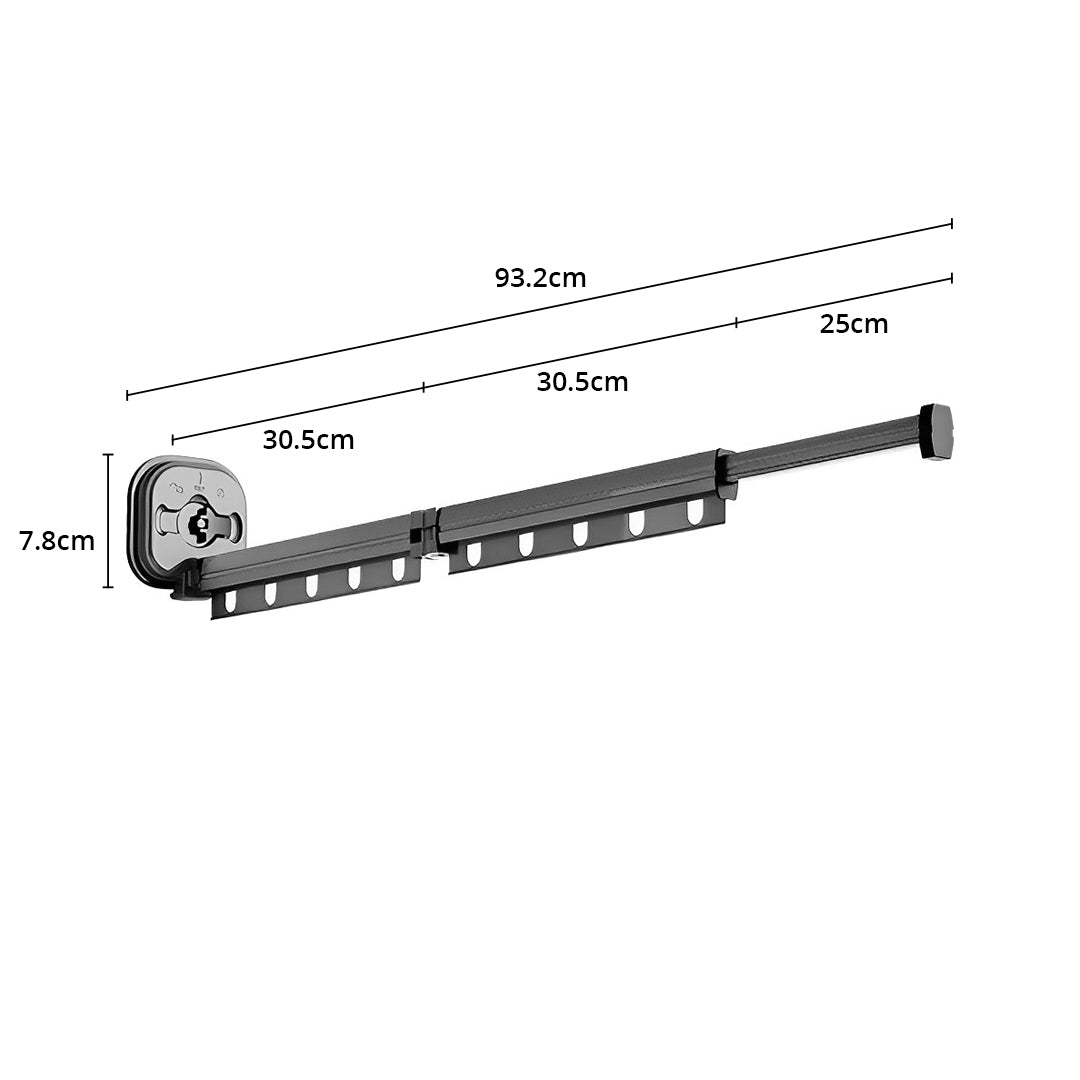 93.2cm Wall-Mounted Clothing Dry Rack Retractable Hanger