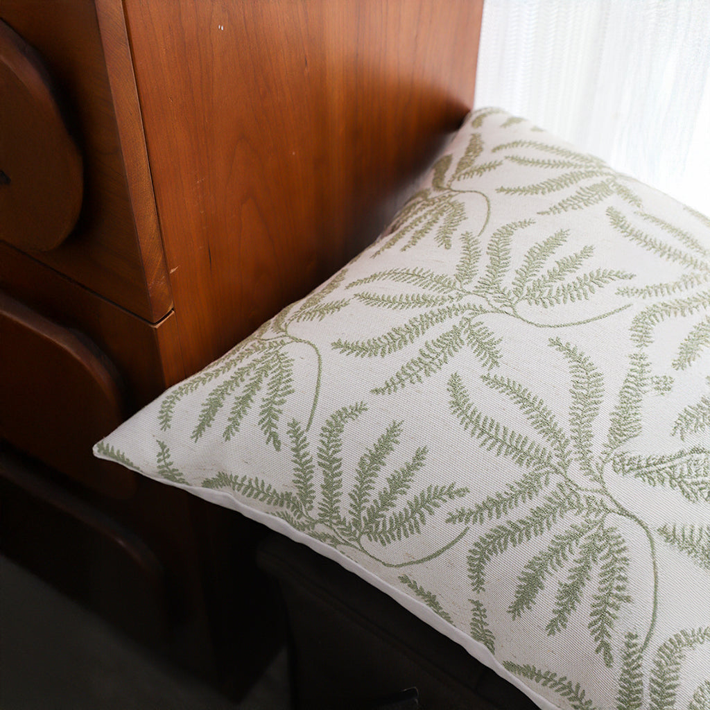 SOGA 2X 50cm Botanical Green Fern Leaf Embroidered Throw Pillow