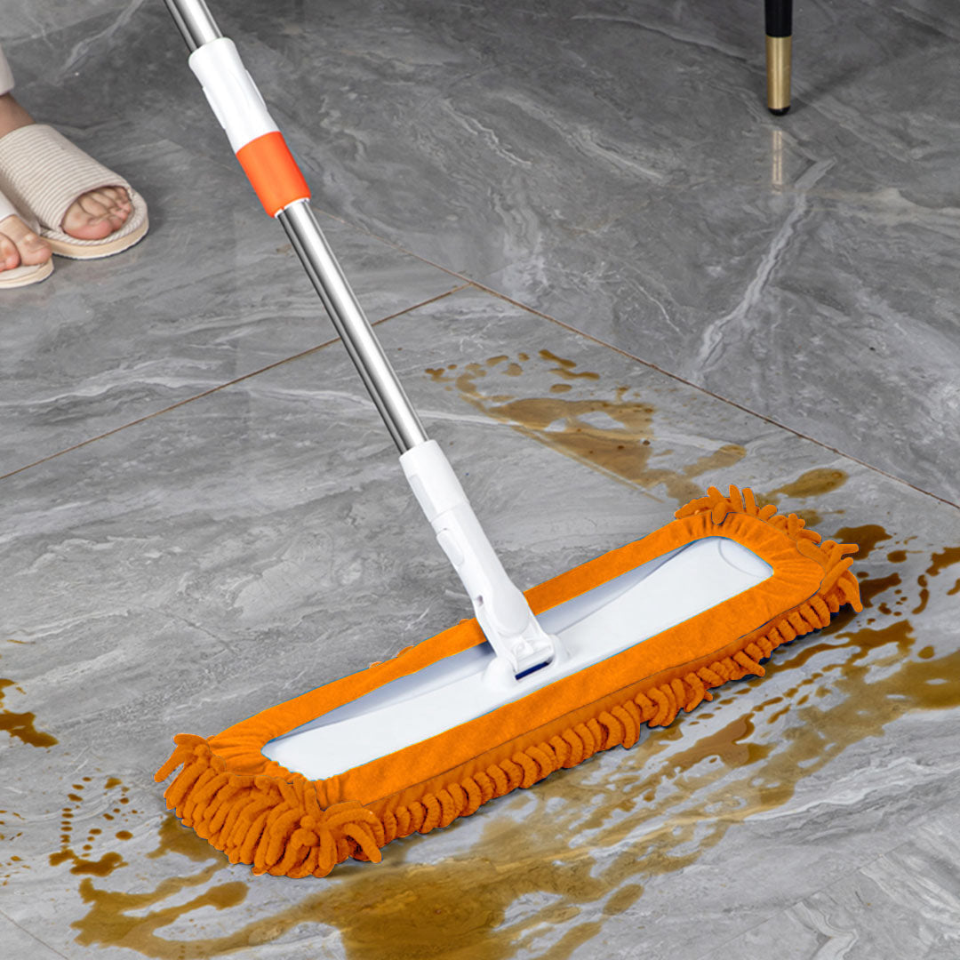 80x12 Orange Microfiber Flat Mop Pads Rotating Dust Remover