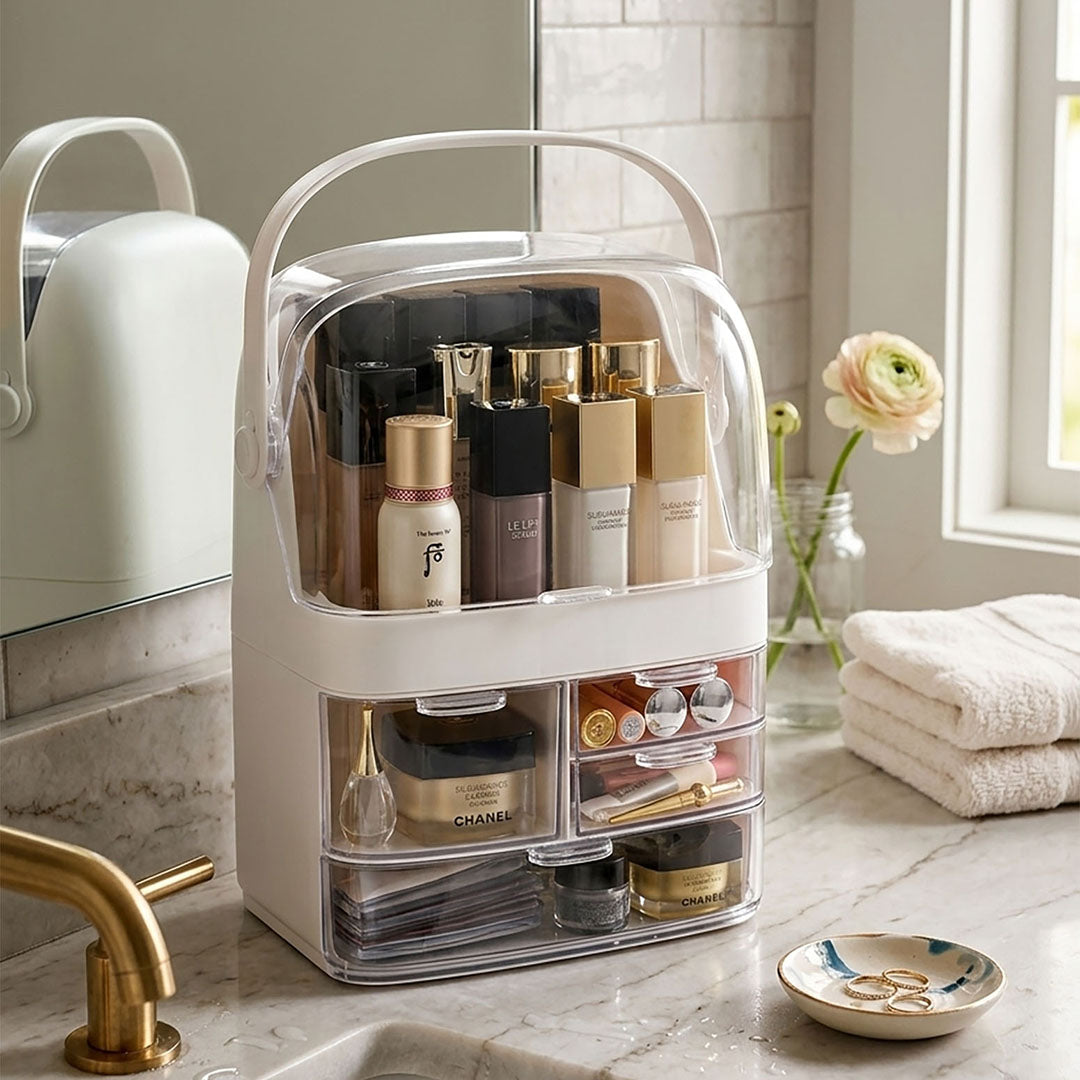 3 Tier White Countertop Cosmetic Storage Organiser