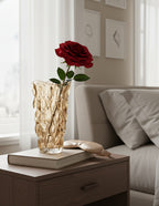 29.8cm Golden Amber Glass Crystal Vase