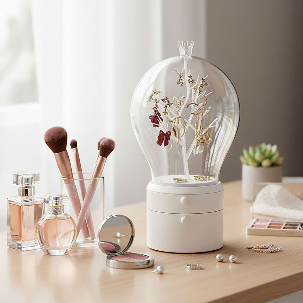 White 360 2 Layered Jewelry Storage Box Waterproof