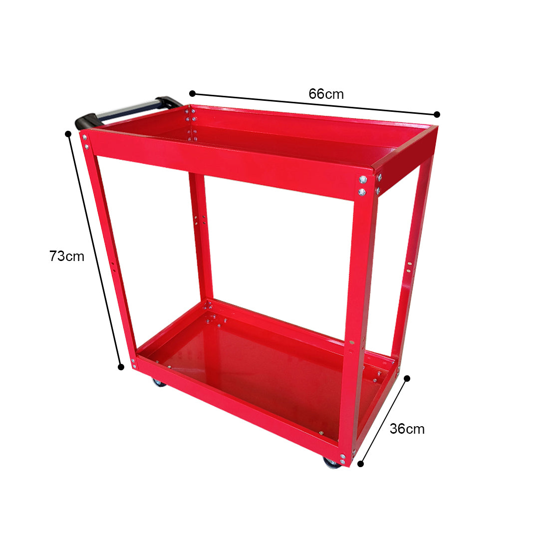 2 Tier Tool Storage Cart Red