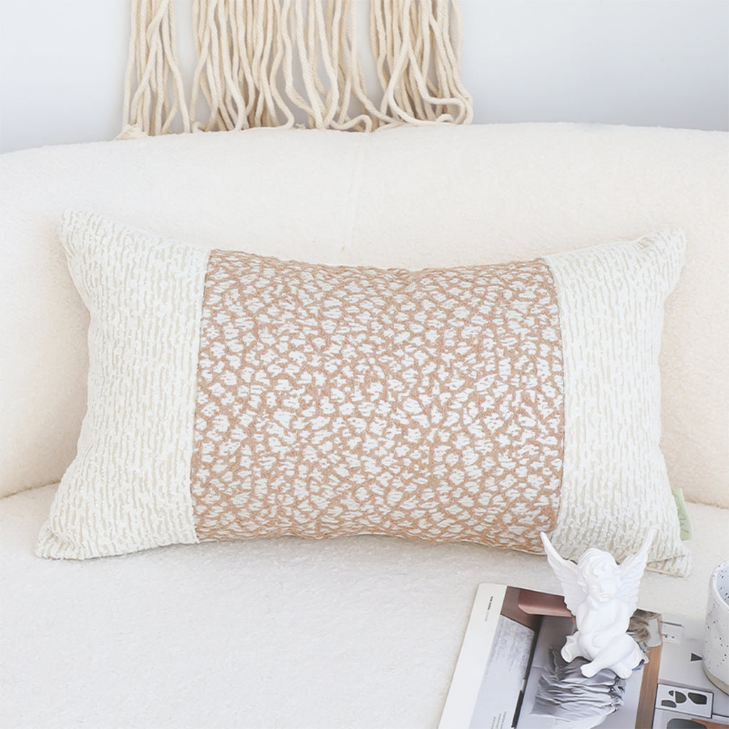 SOGA 2X 35cm Modern Beige Block Textured Decorative Throw Pillow