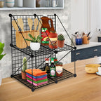 Black Portable 4-Cube 2 Column Storage Organiser