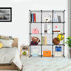 Black Portable 12-Cube Storage Organiser