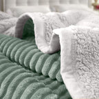 Light Green Throw Blanket Warm Cozy Double Sided