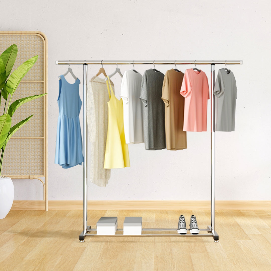 125cm Stainless Steel Floor-Standing Clothes Rack Durable and Space-Saving