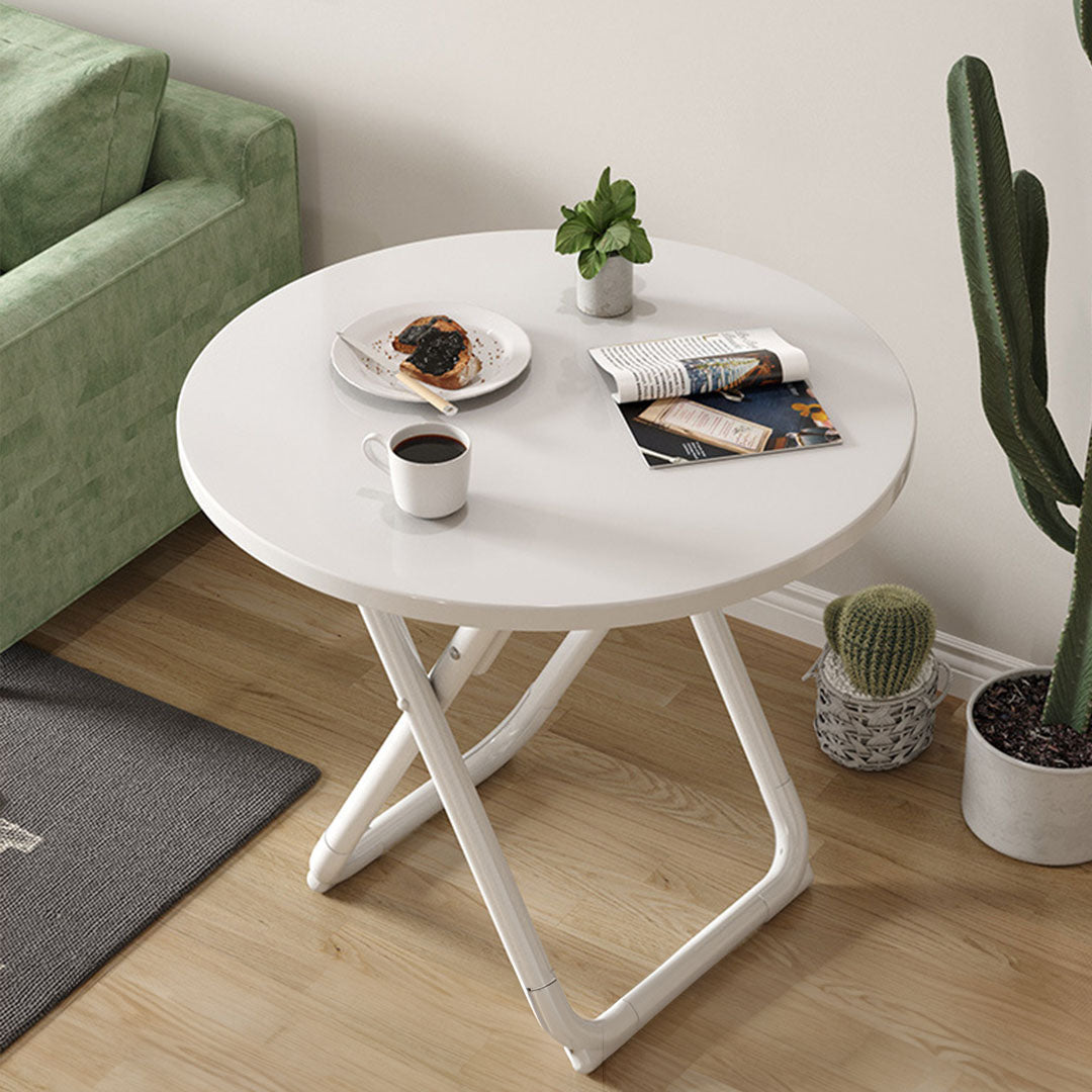 80cm White Modern Minimalist Table with Sleek Surface