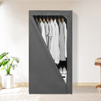 SOGA 75x45xcm Gray Clothes Organizer Rack with Zippered Dust Cover