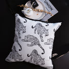 45cm Throw Pillow White Leopard