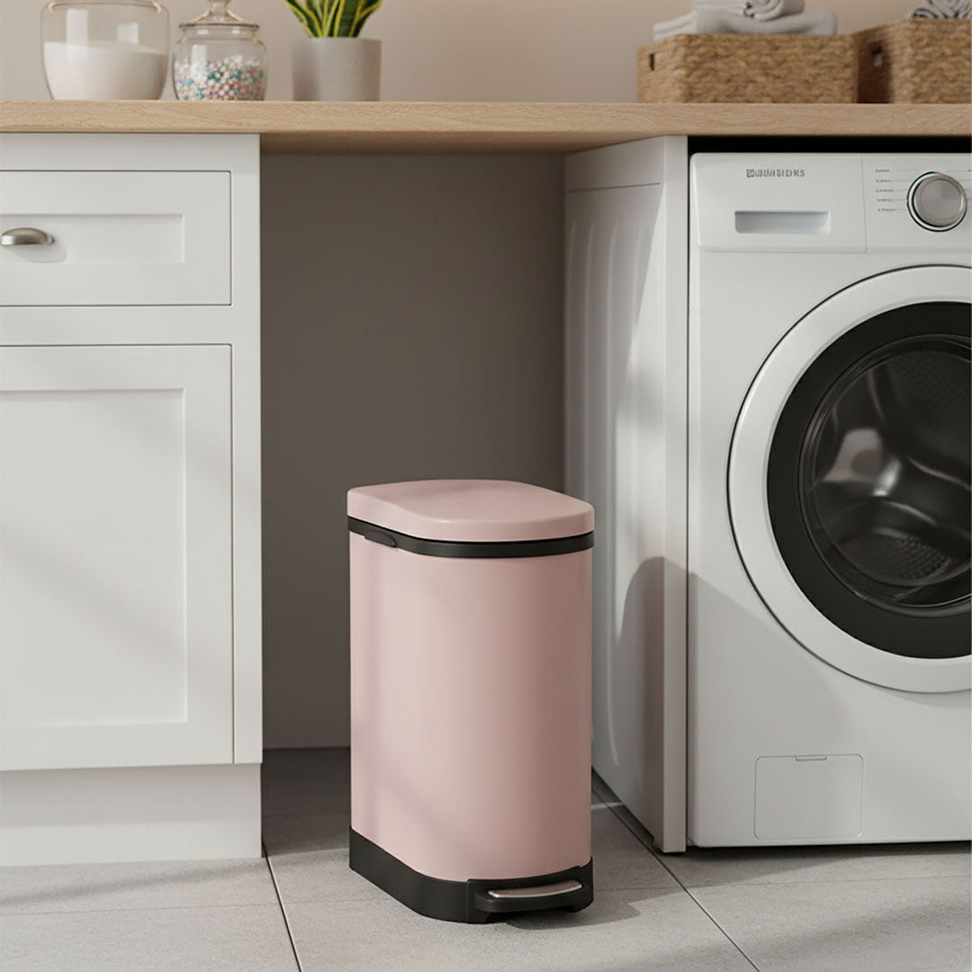 Foot Pedal Stainless Steel Trash Bin 10L Pink
