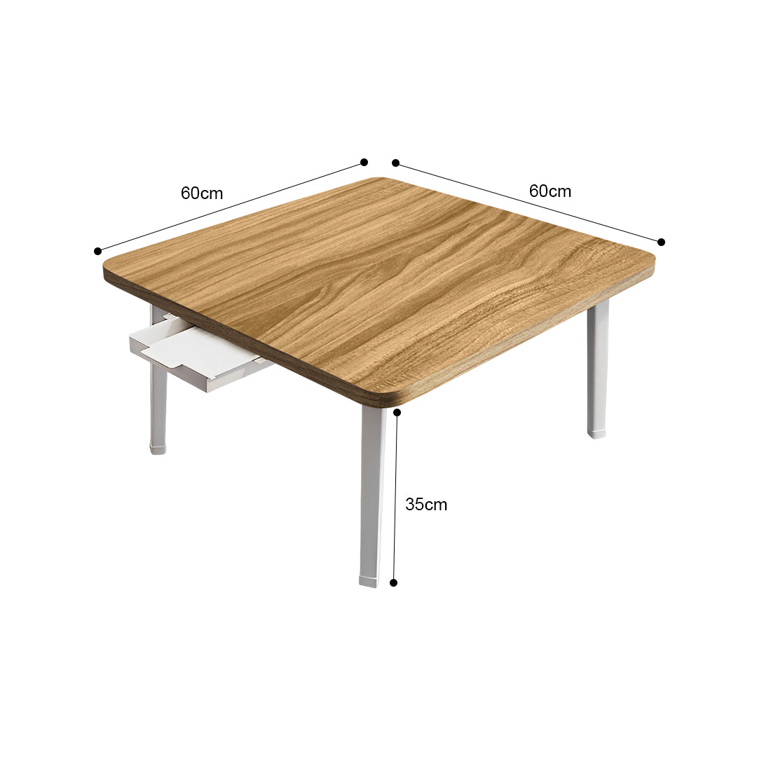 Wood-Colored Portable Floor Table