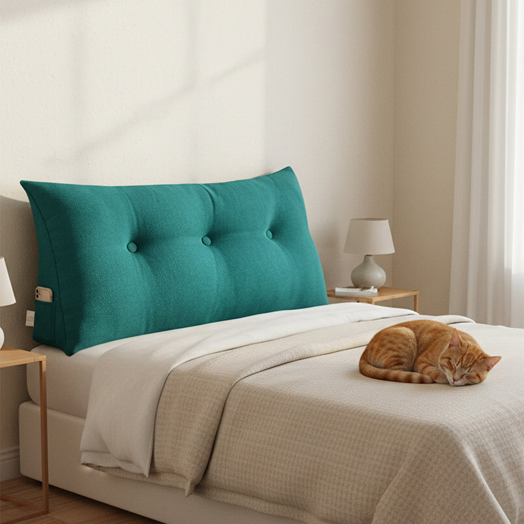 SOGA 100cm Blue Green Wedge Bed Cushion