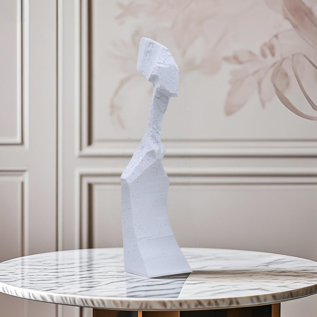 SOGA 40cm White Resin Sculpture Minimalist Abstract Design Modern Art for Home Décor
