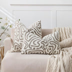 SOGA 30cm Gray White Abstract Swirl Pattern Decorative Throw Pillow