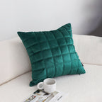 SOGA Quilted Cushion 50cm Emerald Green Grid Pattern Soft Padded Decorative Throw Pillow